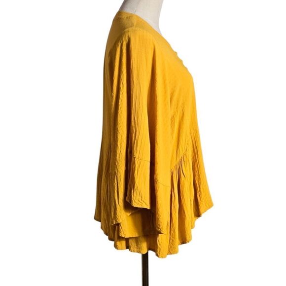 Express Golden Yellow Peasant Top Shirt - Picture 3 of 7